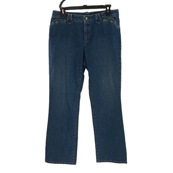 Ralph Lauren Womens 6 Blue Denim Jeans Mid Rise Straight Leg Classic Fit Pants - Picture 1 of 6